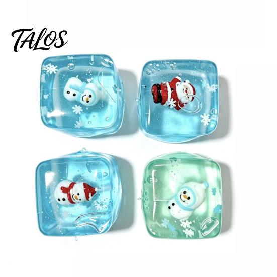 Anxiety Relief Ice Cube Toy Christmas Squeeze Toy, Stress Sensory for Halloween, Soft Clear Pinch