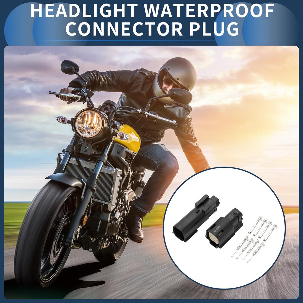 INFINAUTO 1 Set 4 Pin Headlight Waterproof Connector Plug 1.5mm Series Female Male Wire