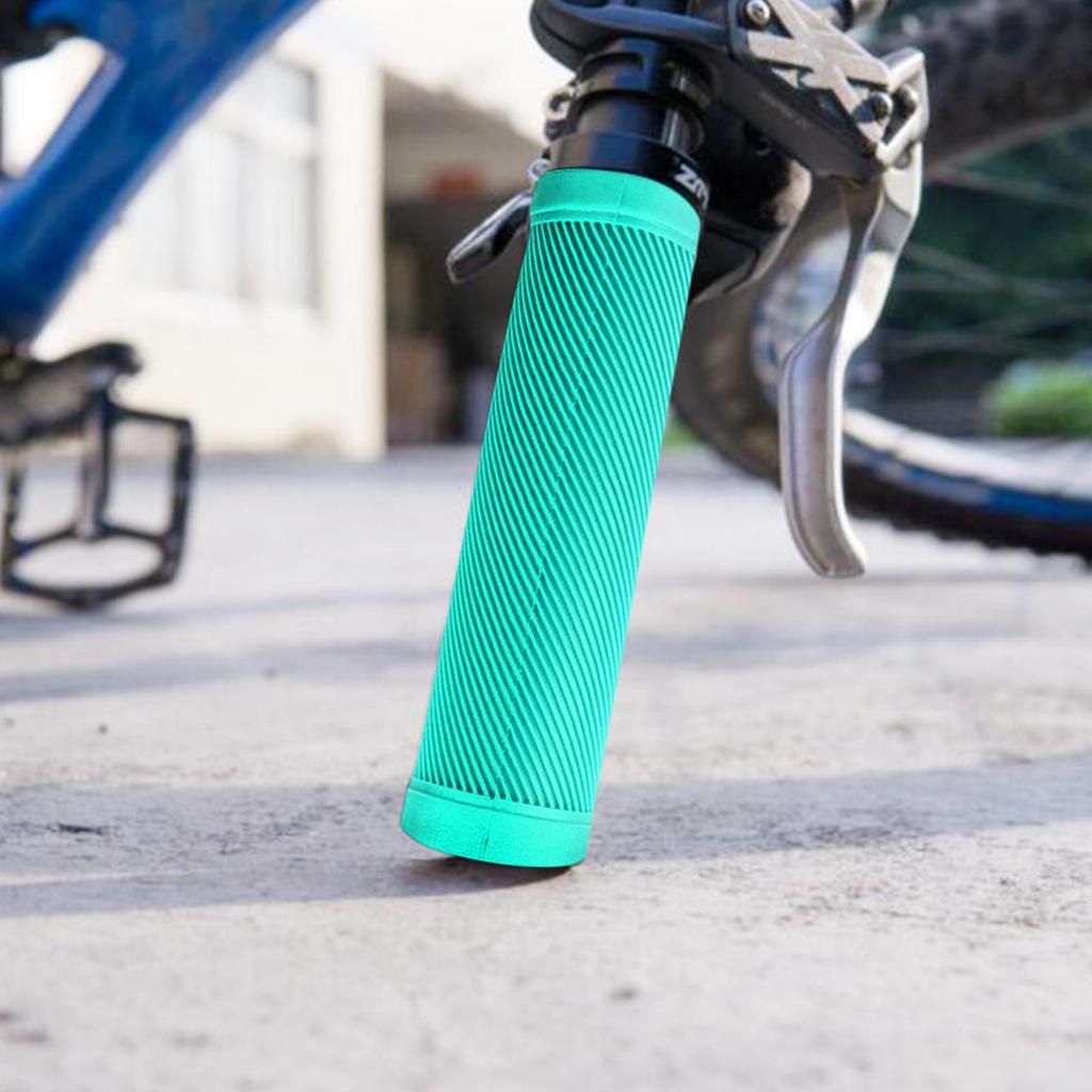 Handlebar Grips Shock Absorbing 22mm Bike Lockable Handle Grip , Blue