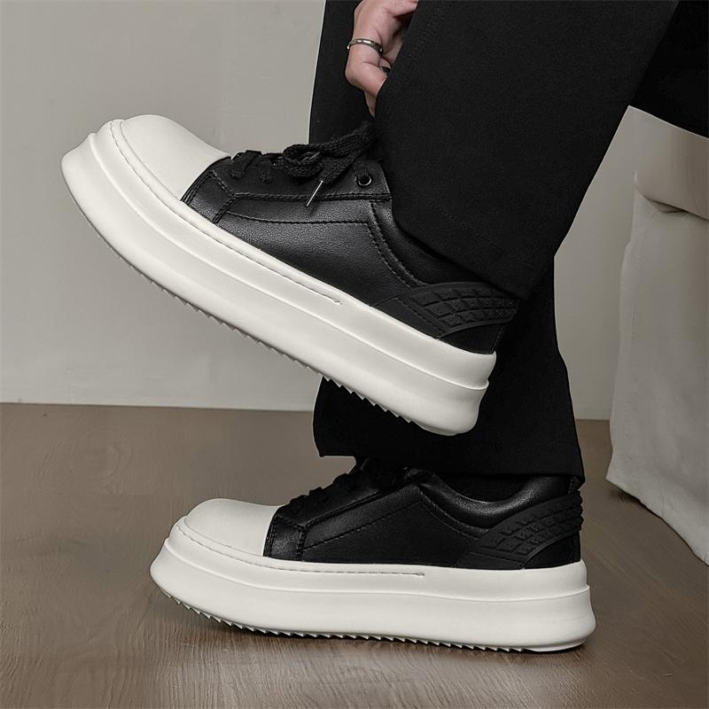 Men's Thick Soled Casual Board Shoes Fashionable Minimalist Designer Style Outdoor Leisure Party Daily Trendy Youth Shoes Hot