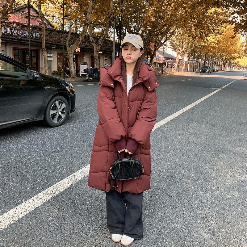 

Women s Winter Hooded Oversized Longline Down Jacket Casual S