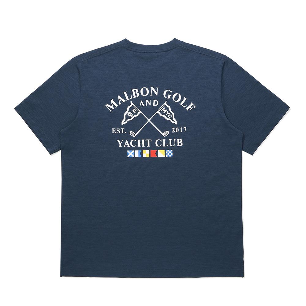 MALBON GOLF Yacht Club Uni Round T-Shirt Navy