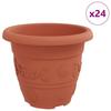 Round Flower Pot 24 Pcs Terracotta Red Ø 26 X 21.5 Cm Plastic