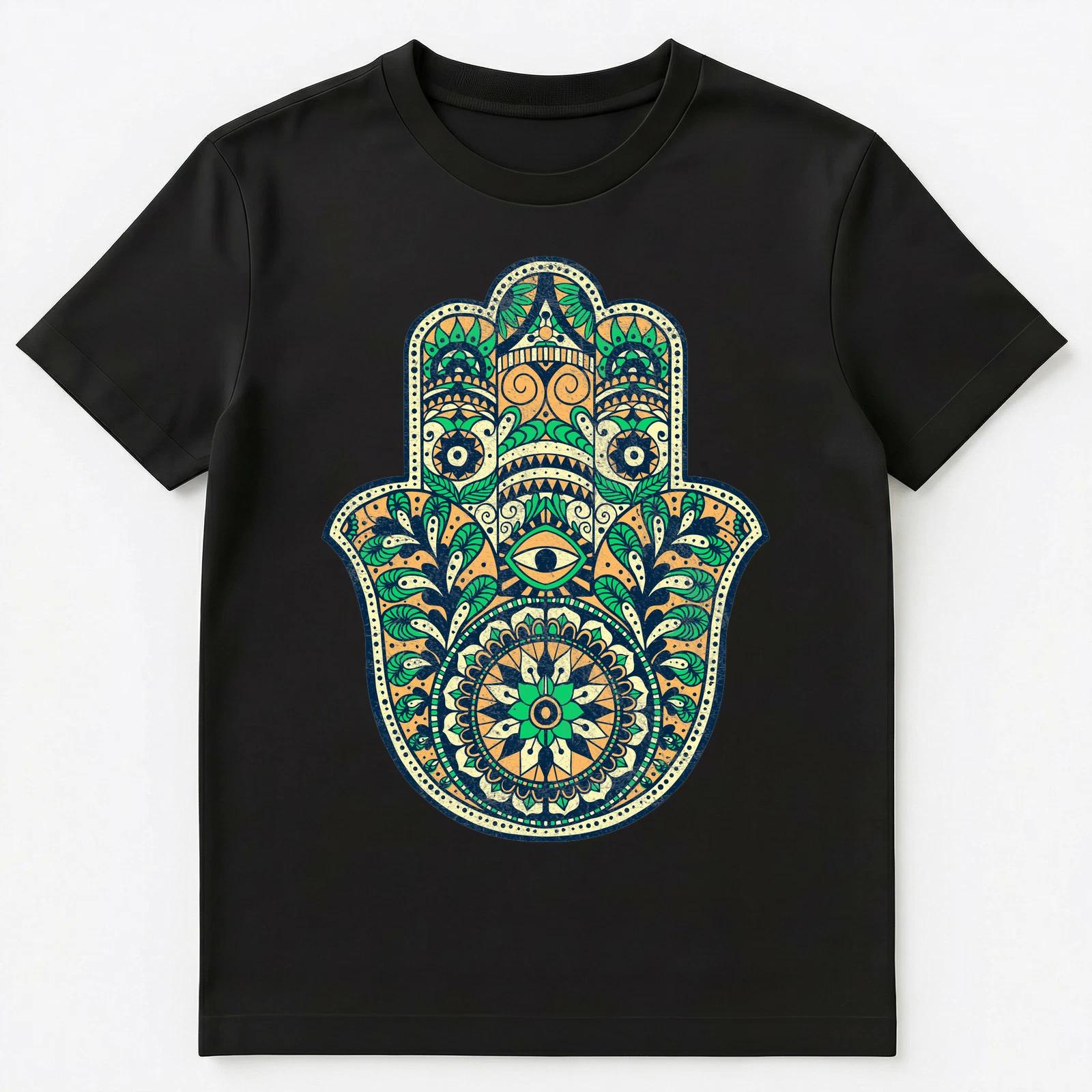 

Middle East Hamsa Pattern Hand Graphic Unisex T-Shirt XL