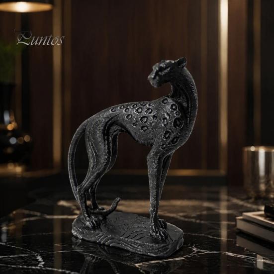 Goldener Leopard Statue 3D Gedrucktes Geparden Ornament, Moderne Stehende Skulptur, Dekoratives Einweihungsgeschenk Tierfigurine mit Stabilem Sockel