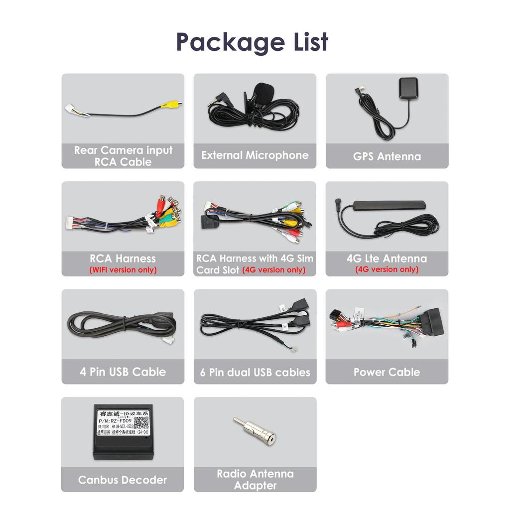 Hizpo For Ford/Focus/S-Max/Mondeo 9/GalaxyC-Max Car Radio Multimedia Video Player Navigation GPS Intelligent  Android 13 NO DVD 2din 2 Din 2.5D USB