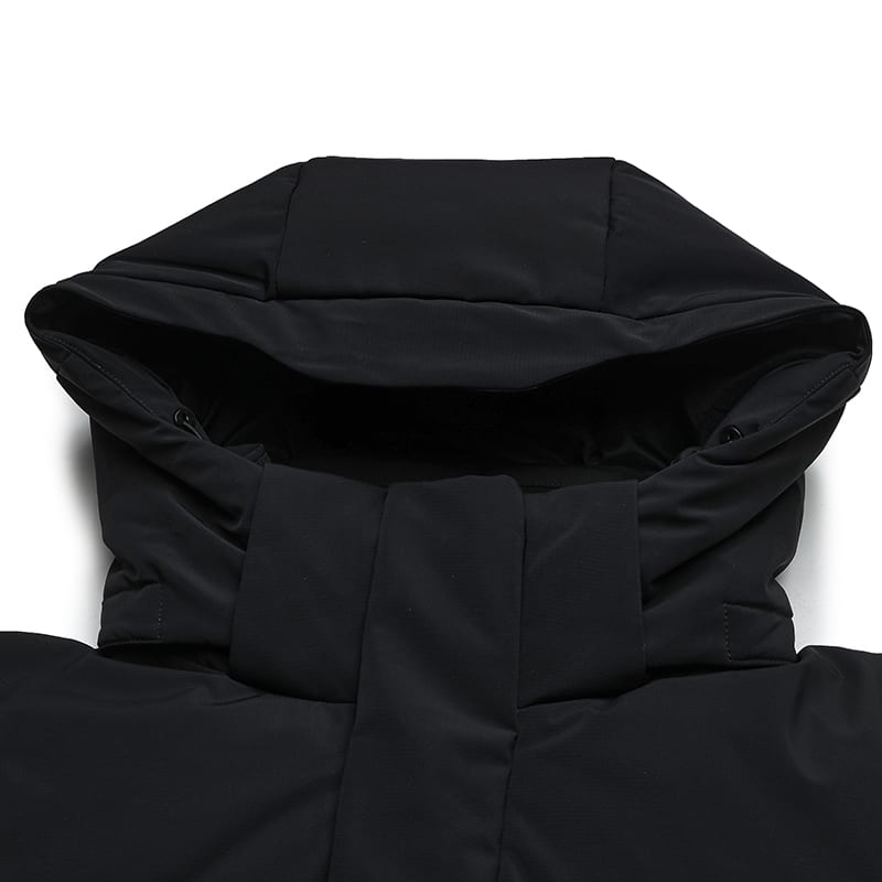 FILA Down Jackets Men's Jet Black Hooded Non Detachable Moderate F11M543907FBK