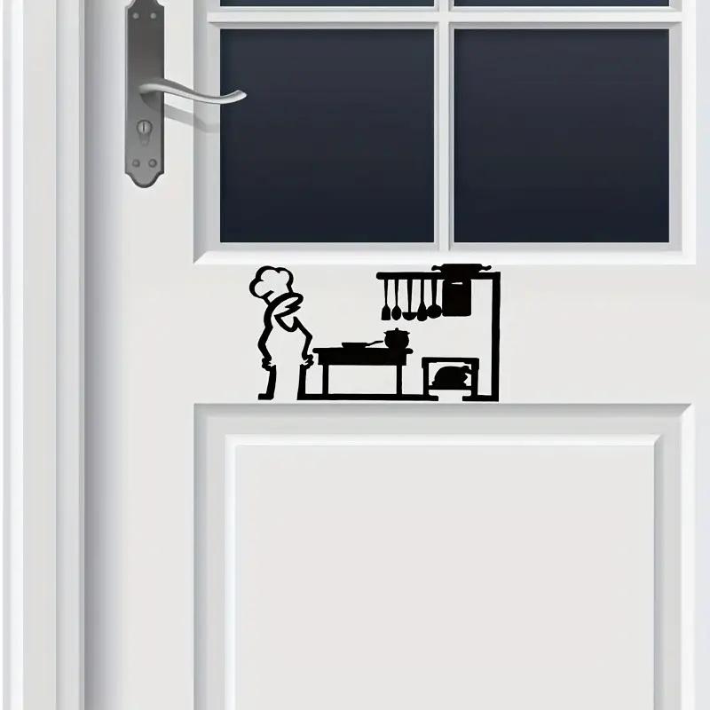 La Linea Minimalist Line Art Stickers Door Sticker Bedroom, Kitchen, Bathroom Sign Cartoon Character Design Home Decoration