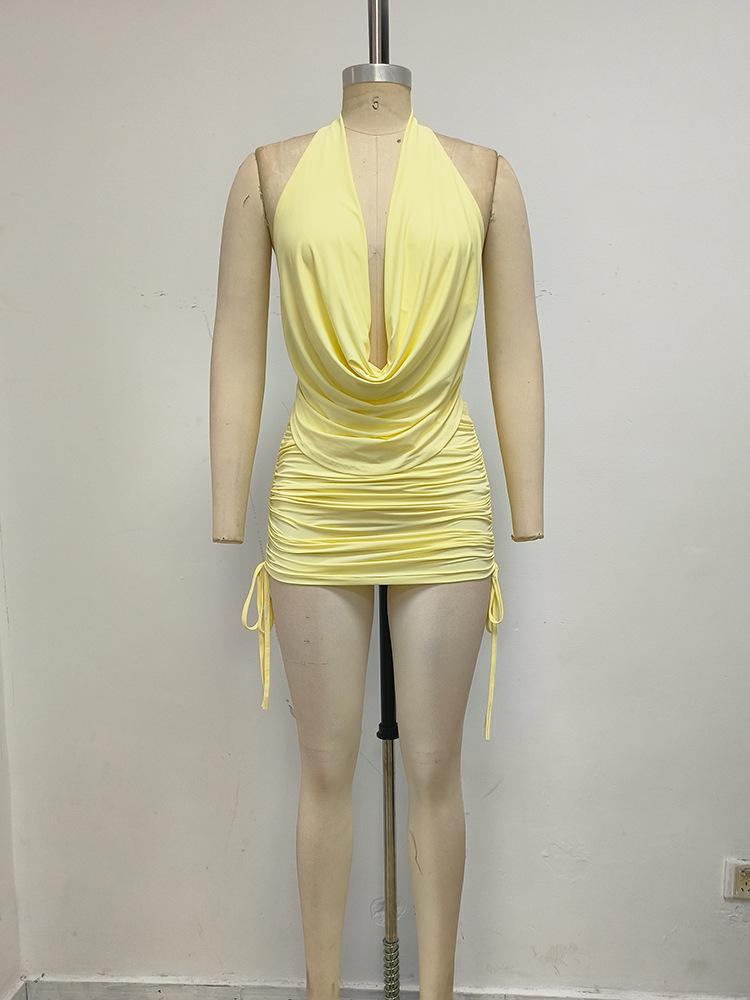 2026 High-End Europäisches und Amerikanisches Damen Sommer Neckholder Bodycon Rückenfreies Kleid
