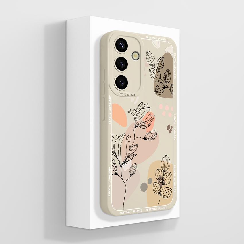 

Для Samsung Galaxy S24 S23 S22 S21 FE Ultra S25 Edge Чехол для телефона Жидкий силикон Цветной цветочный узор Противоударная защитная оболочка Для корпуса Samsung Samsung S24 FE