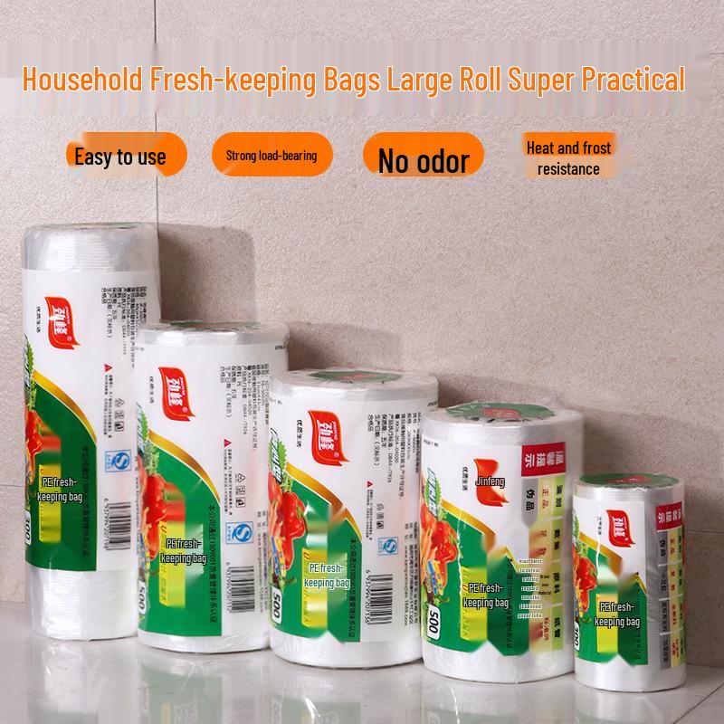Thickened Vest-Style Food Storage Bags: Large, Medium, Small Sizes on a Roll