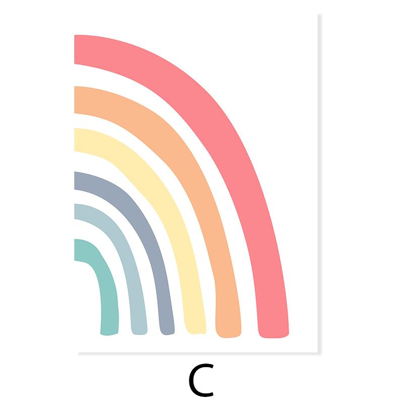 

Красочные Радужные капли дождя, плакаты на весь день, печать на холсте, настенные художественные картины для детской комнаты, домашний декор для комнаты для девочек 21X30cm No Frame