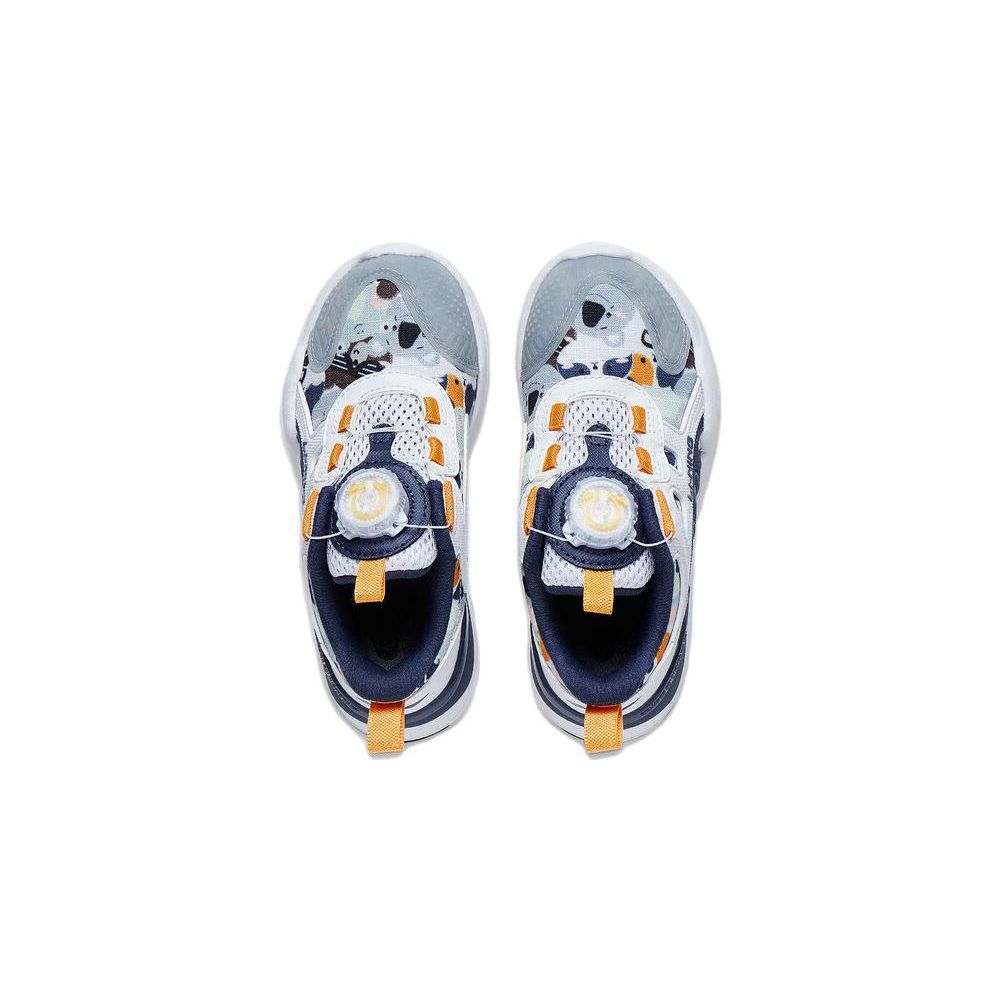 Li Ning Childrens Shield Comfortable Casual Non-Slip Wear-Resistant Casual Shoes Kids sneakers White Blue YKNT076-5