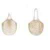 Handheld foldable shopping Cotton mesh bag , reusable fruit mesh bag, Woven mesh pocket hollowed out kitchen storage