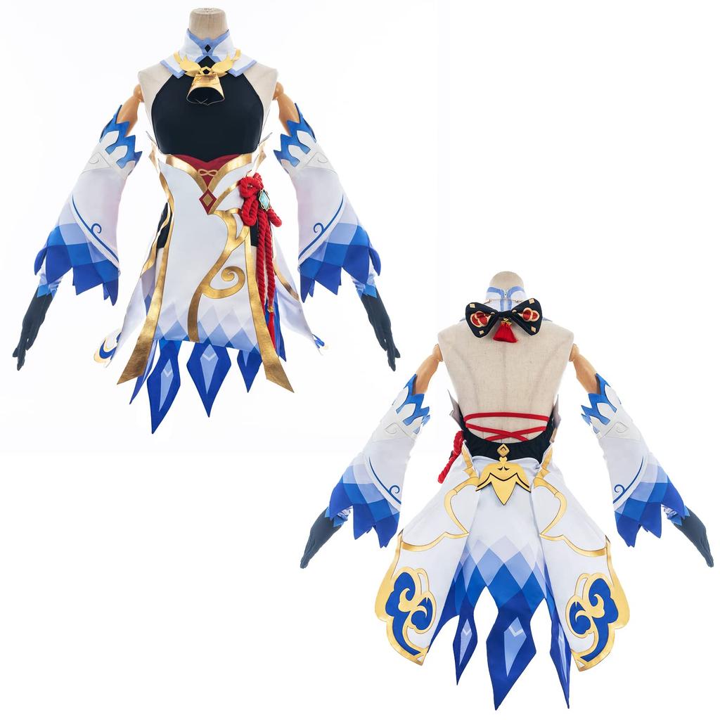 Genshin Impact Liyue Ganyu Cosplay Kostüm mit Perücke Junyu Shuyue Ganyu Cosplay Genshin Impact Stil Kanyu Cosplay Kanyu Xianlin Kapitel mit [NSPSTT]