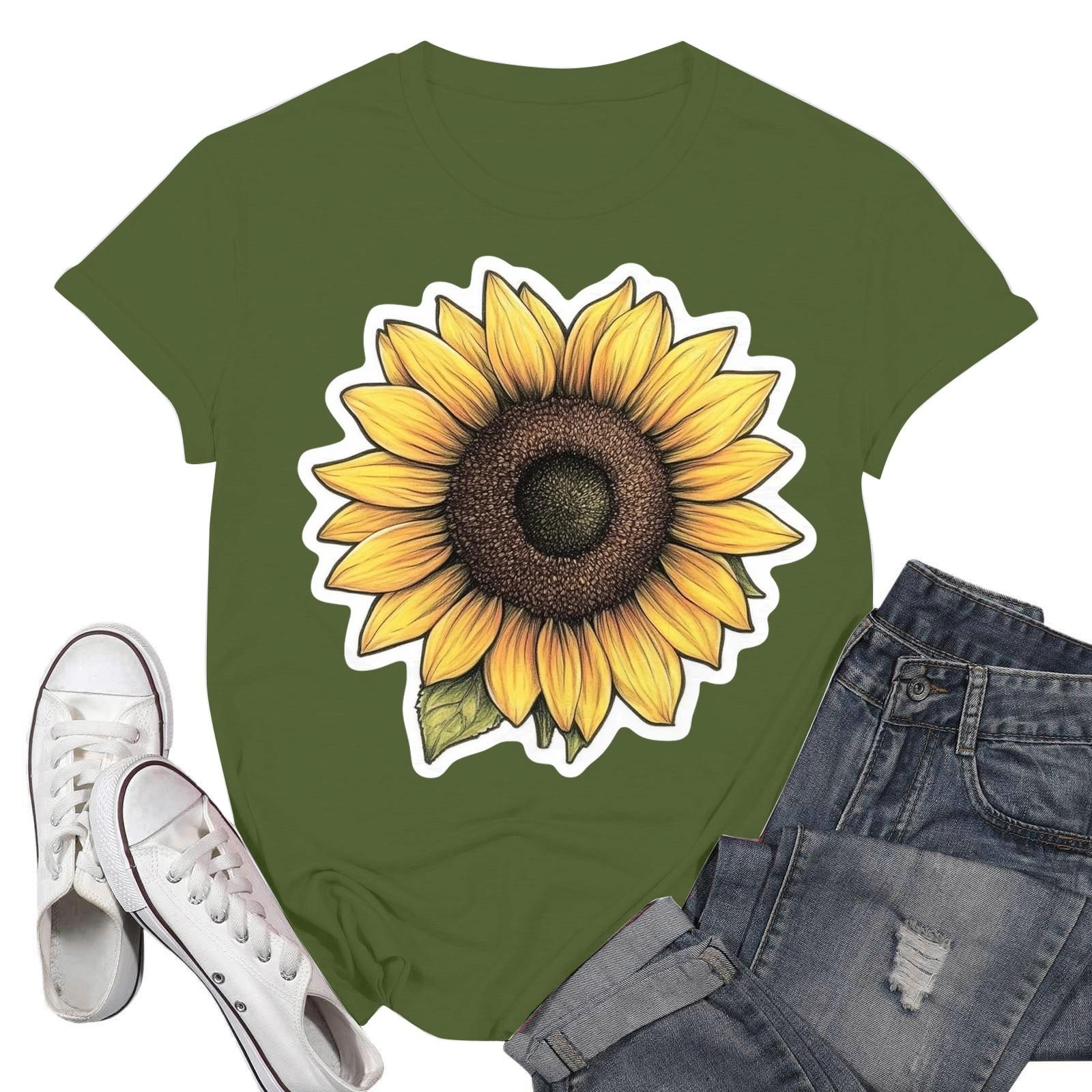 

Женские модные повседневные пуловеры с короткими рукавами и круглым вырезом с принтом L армия зеленый