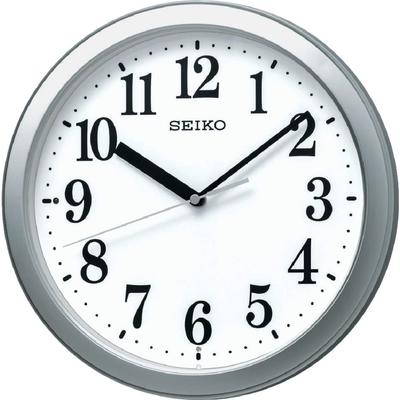 Seiko Clock KX256S Silver Metallic Wall X Cm Compact Size Clock, 28.0 4.6 Diameter, Radio-Controlled, Analog,