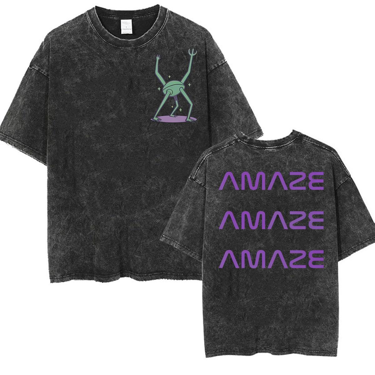 Amaze Unisex Project Hail Mary Funny Space Quote T Shirts Men Women High Street Vintage T-shirt Washed Cotton Oversized T-shirts S