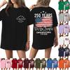 Women's Fashionable Casual Short-Sleeve Round Neck Printed T-Shirt For The 250th Anniversary Of The Founding Of The United States
