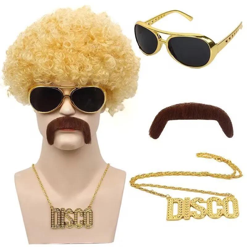 

Взрывной парик певец панк ретро сценическое выступление вечеринка косплей реквизит золотистый