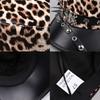Punk Y2k Beret Hat Harajuku Flat Top Cap Vintage Rivet Leopard Hat  for Girls