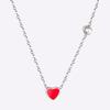 LUXUKISSKIDS Red Heart Pendant With Crystal Stainless Steel Chain Necklace For Girls Fashion Party Jewellry Accessories 2025 Hot