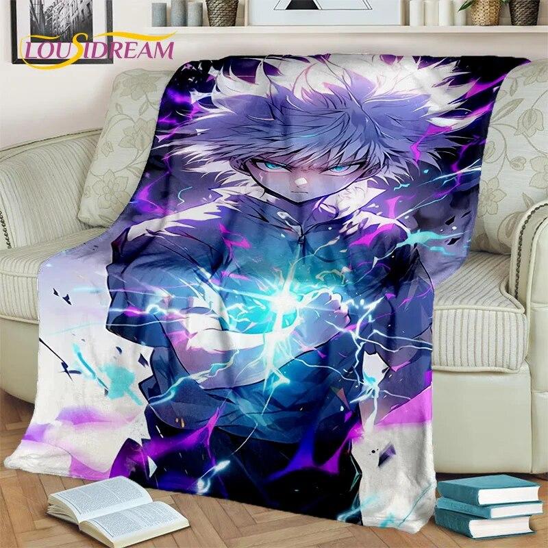 Cartoon HD HxH Anime Hunter×Hunter Blanket,Soft Throw Blanket for Home Bedroom Bed Sofa Picnic Travel Office Cover Blanket Kids