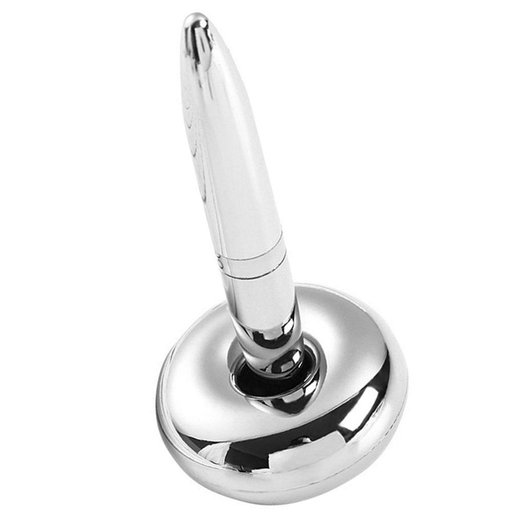 

Maglev Ballpoint Pen Floating Base Office Pen Luxury Signature Pen Levitating Chrome Desk Pen For Conference Use Smooth срібний