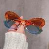 Trendy Party Large Frame Women Sunglasses Dopamine Butterfly Colorful Sunglasses Hip-hop Uv400 Sunscreen Full Frame Sunglasses