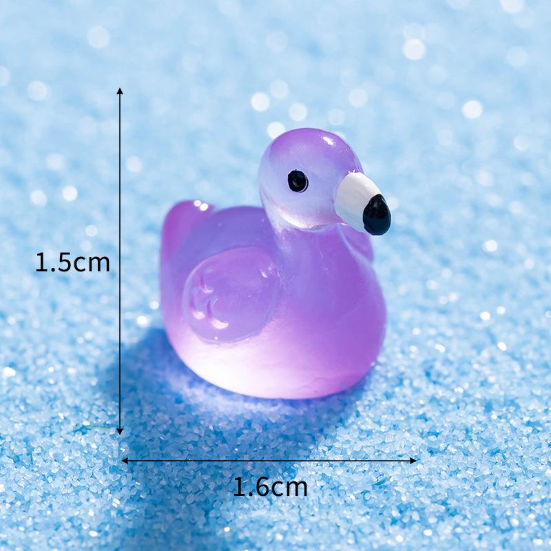 Cute Glow-in-the-dark Flamingo Resin Widget Micro Landscape Succulent Pot Diy Decorative Accessories