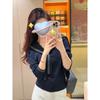 College Style Navy Collar Autumn and Winter Knitted Sweater Versatile Design Sense Fashion Short Top Women