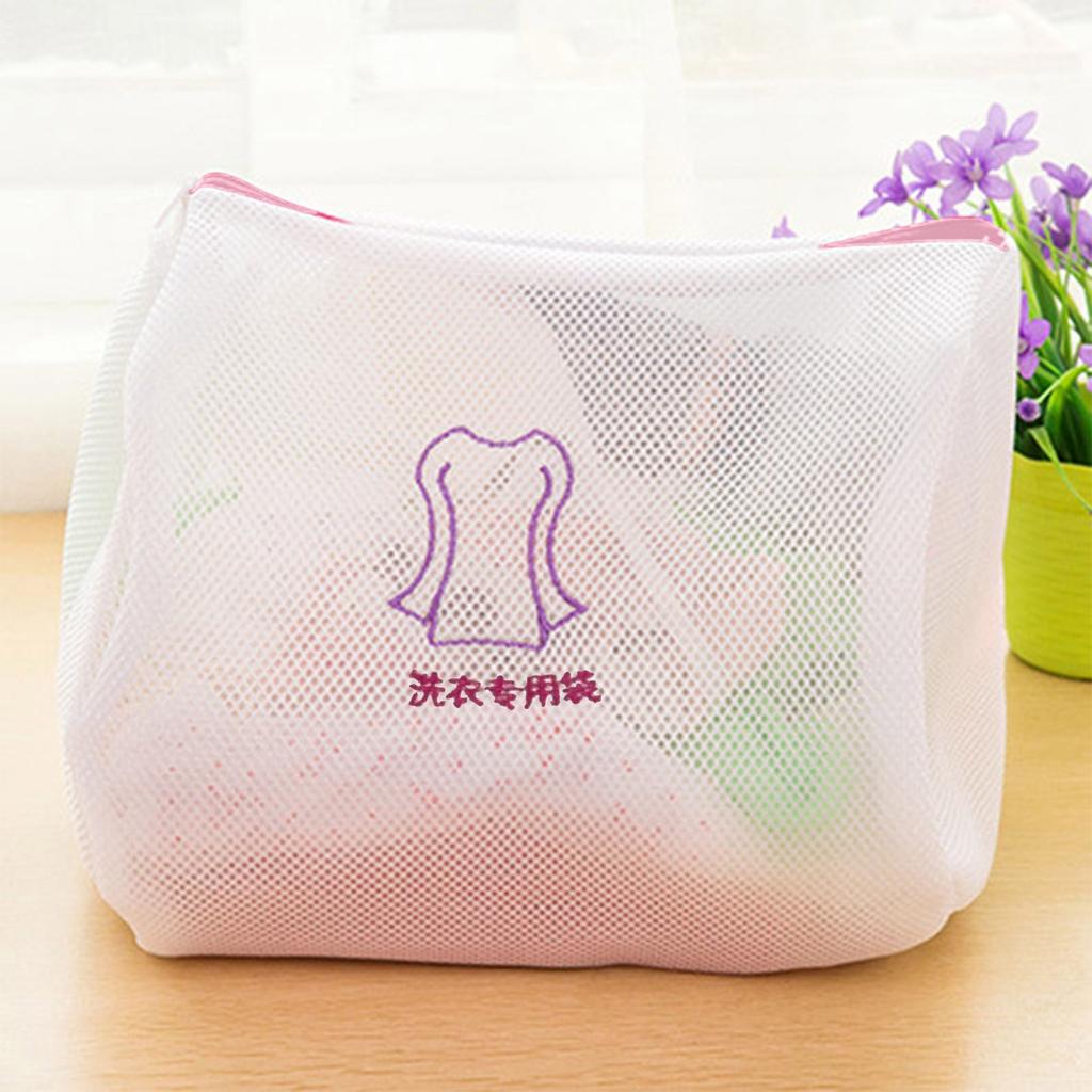 Protecting Mesh Bag Laundry Basket Sock Underwear Washing Lingerie Wash Thickened Double Layer Zippered Mesh Laundry Bag
