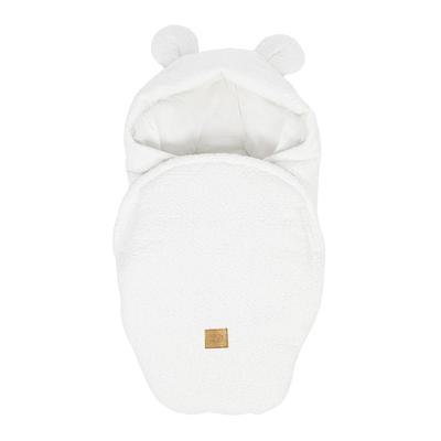 Babyeinschlagdecke mit Teddyohren – Bouclé