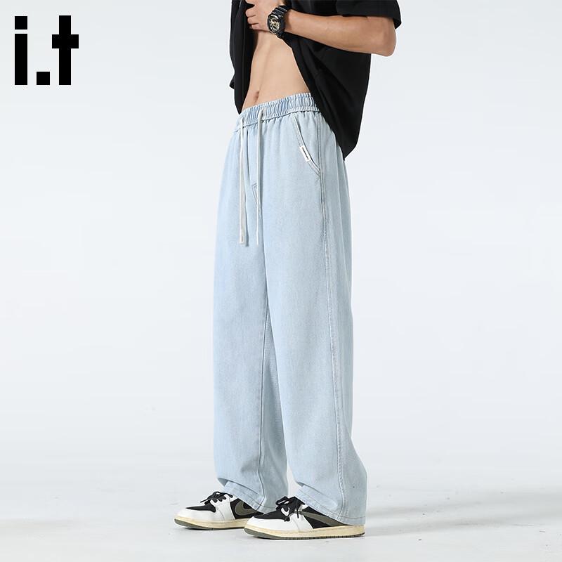 

Мужские осенние джинсы Fingercroxx свободного прямого кроя с эффектом стирки 4XL