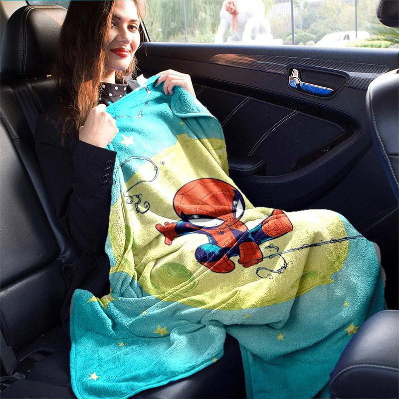 1pc Spider-Man Printing Blanket - Soft, All-Season Throw for Office Blanket, | Personalized Gift with Adorable Cartoon Design