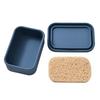 Portable Square Travel Soap Box with Lid Silicone Drain Soap Dish High Quality Self Draining Storage Box Outdoor Travel