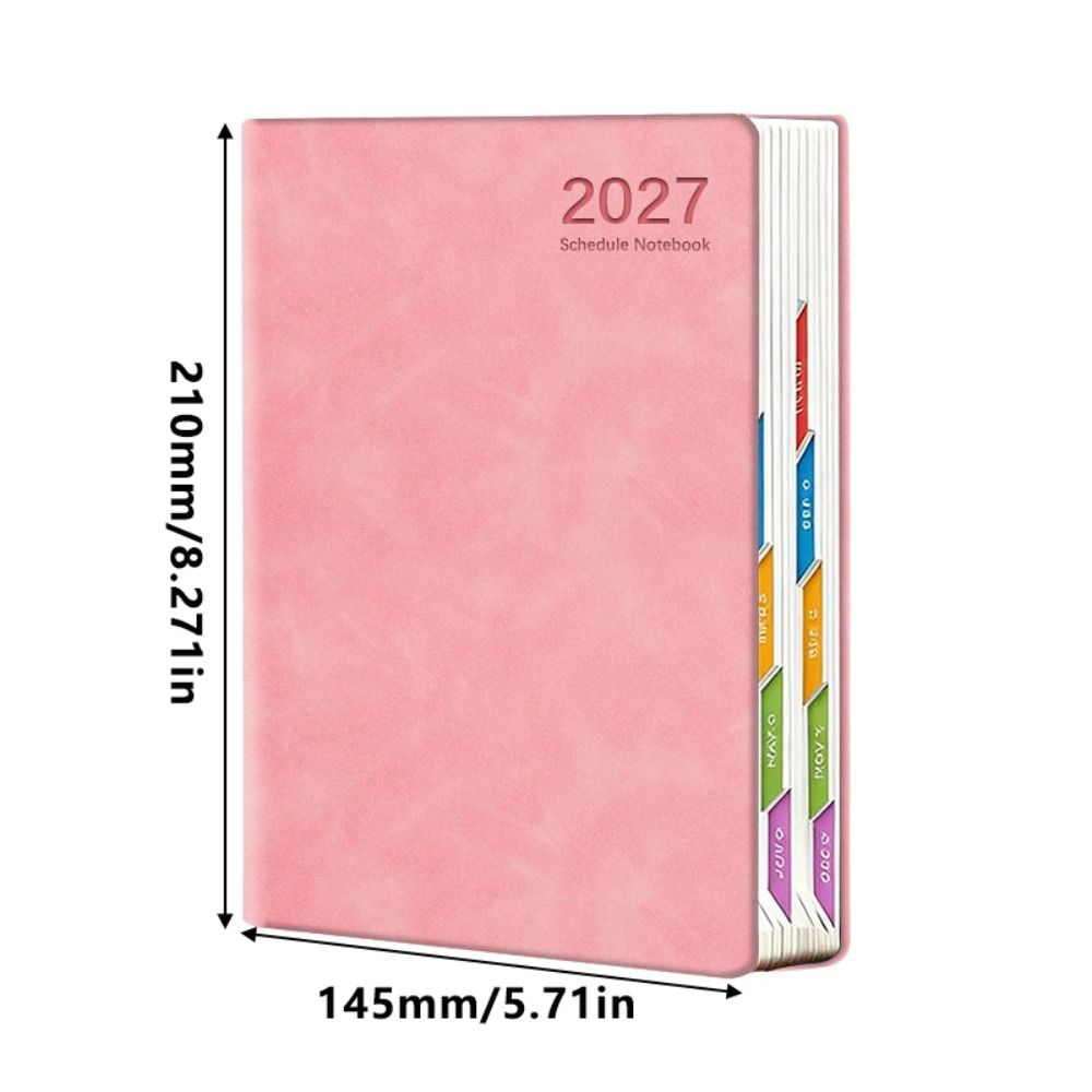 Portable A5 2027 Planner with Monthly & Weekly Plan Pages 365 Days Agenda Book Efficiency Schedule Notebook School Office