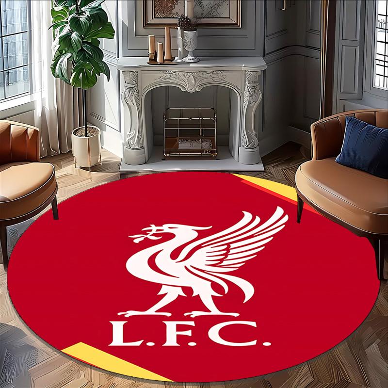 1pc L-Liverpool  Carpet, Round Rug, Comfortable, Suitable for Entryways, Living Rooms, Office, And Bedrooms, Christmas Decoration