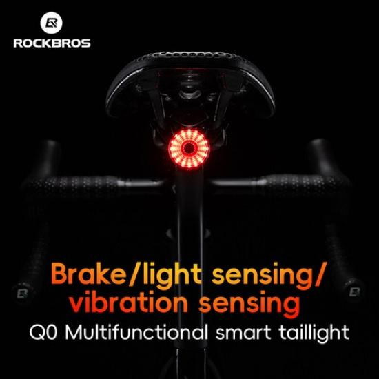 ROCKBROS RearLight Smart Taillight LED Waterproof Bicycle Bike Brake Sensing USB