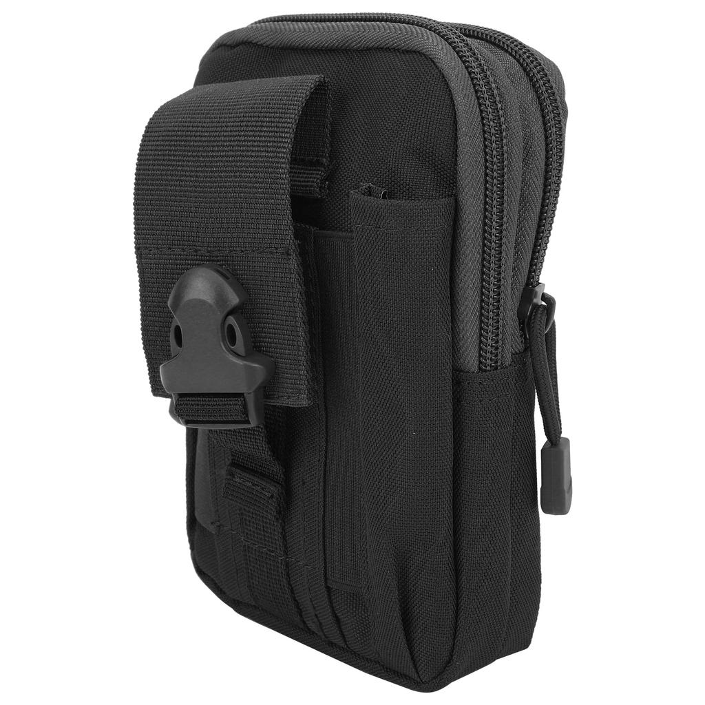 Molle Pouch EDC Belt Waist Bag Outdoor Multipurpose Military Waist Pack with Cell Phone HolderBlack
