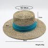 Big Eaves Hat Children Summer Travel Beach Hat Seaside British Flat Top Salty Grass Hollow Sunshade Sun Protection Straw Hat