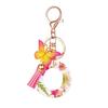 Flower Resin Keychain With Tassels And Butterfly Design 26 Letters Pendant Classic Retro Practical Durable Backpack Hanging Accessory