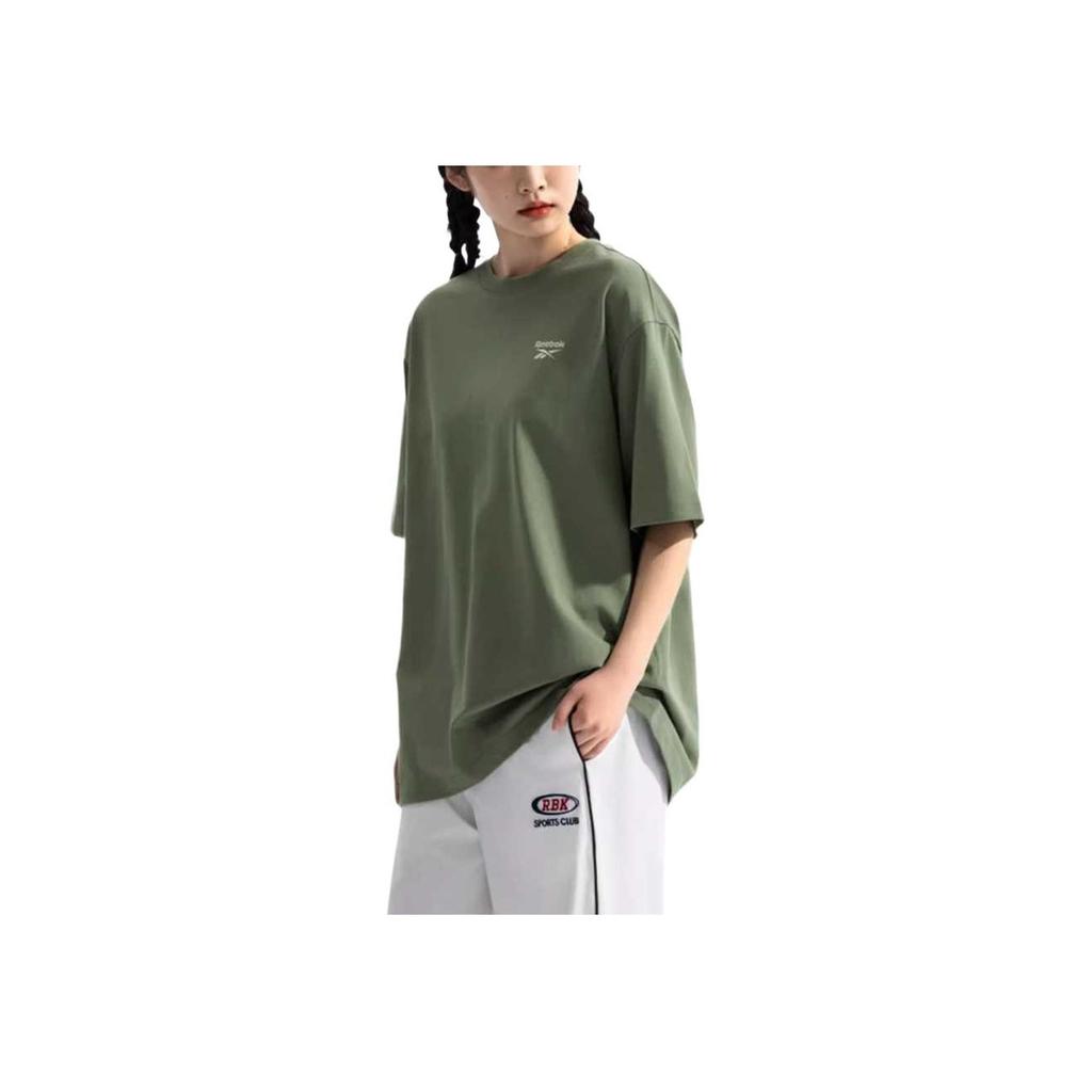 Reebok American Style Comfortable Versatile Casual Loose Short Sleeve T-Shirt Unisex Tops Light-Army-Green 24SRM435UGL2