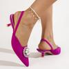 2026 Summer Large Cap Sandals for Women, European and American Retro Pointed Women, Water Diamond High Heels Sandals