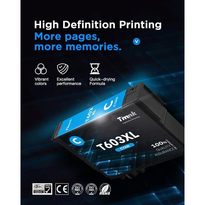 Cartouche d'encre - TRAHOO - 603XL - Compatible Epson - 10 Packs - Multi-couleurs