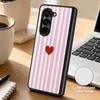 Stripe Heart Pattern Case For Samsung Galaxy Z Fold 8 Ultra 7 6 5 Fold8 Fold7 Fold6 Luxury Leather Skin Hard Folding Phone Cover