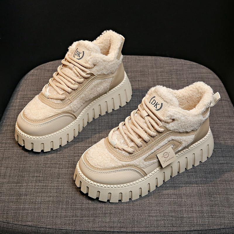 Fleece-lined Women Winter Snow Boots Waterproof Non-slip Warm Footwear High-top Boots Design Original Vulcanized Platform Shoes