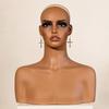 Mannequin Head with Shoulders PVC Bust Smooth Hat Display