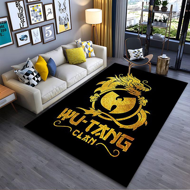 Diseño de Dragón Dorado del Wu-Tang Clan adecuado como alfombrilla antideslizante para el sofá del salón o del dormitorio