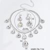 3PC Women's Fashionable Water Drop Necklace Earrings Zircon Set with High Luxury, Suitable for Wedding, Party, Festival Gifts